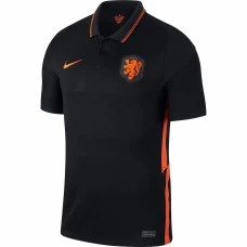 Netherlands National Away Stadium Replica Soccer Jersey Black Orange 2020 2021