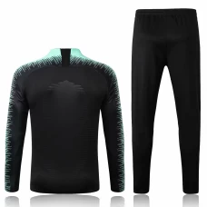 Portugal Team Black Stripe Tech Training Soccer Tracksuit 2018/19