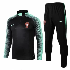 Portugal Team Black Stripe Tech Training Soccer Tracksuit 2018/19